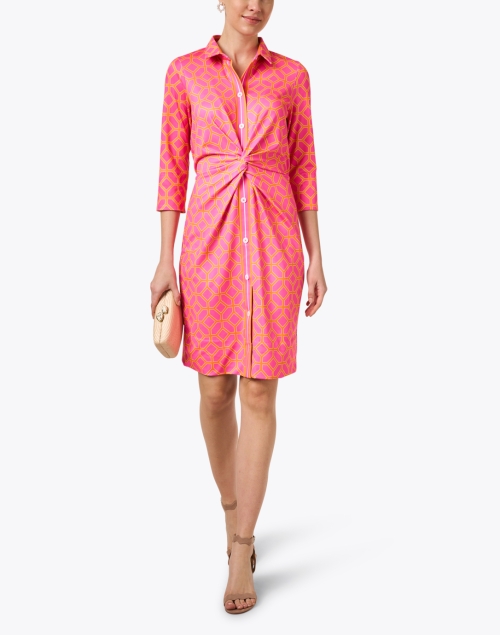 Look image - Gretchen Scott - Pink and Orange Geo Print Twist Dress