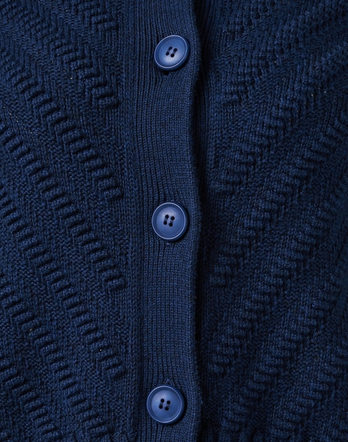 Fabric image - Kinross - Navy Cotton Diagonal Knit Cardigan