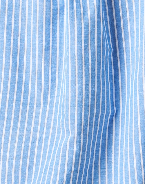 Fabric image - Veronica Beard - Calisto Blue Striped Cotton Blouse