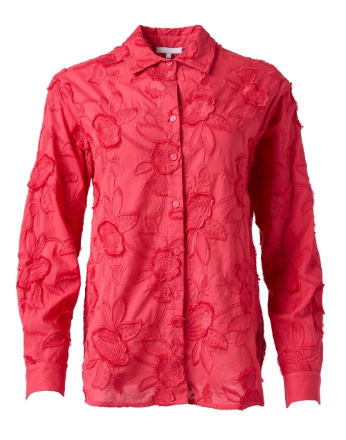 Product image - Hinson Wu - Margot Coral Embroidered Floral Cotton Blouse