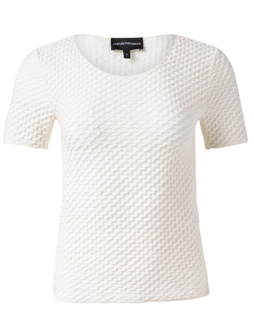 Product image - Emporio Armani - White Textured Jersey T-Shirt