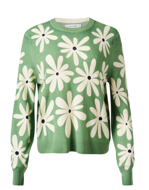 Product image - Chinti and Parker - Green Daisy Intarsia Wool Cashmere Sweater