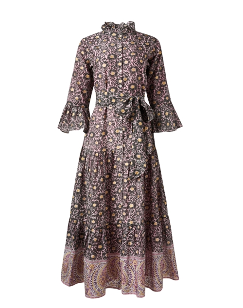 Product image - Oliphant - Black Floral Print Cotton Silk Dress