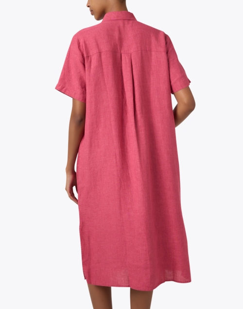 Back image - Eileen Fisher - Pink Linen Shirt Dress