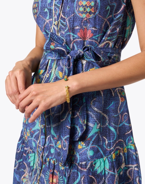 Extra_1 image - Chufy - Layla Blue Multi Print Cotton Silk Dress