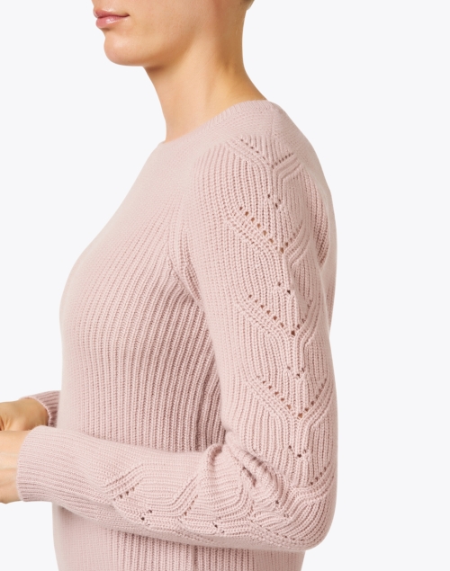 Extra_1 image - Madeleine Thompson - Hawkes Lilac Pointelle Sleeve Sweater