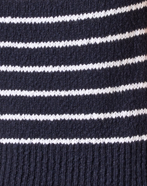 Fabric image - White + Warren - Navy and White Stripe Cotton Sweater