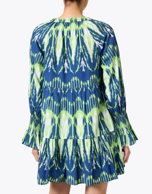 Back image - Figue - Bella Blue and Green Printed Dress