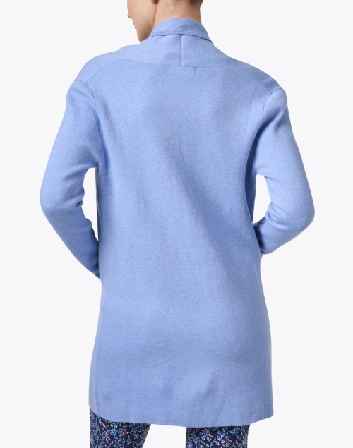 Back image - Burgess - Blue Cotton Silk Travel Coat