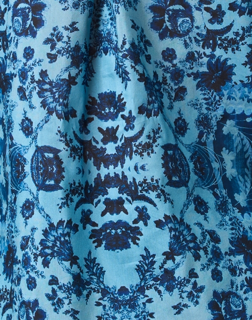 Fabric image - Kobi Halperin - Lulu Blue Print Cotton Silk Blouse