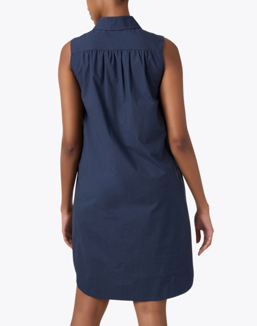 Back image - Odeeh - Navy Cotton Polo Dress