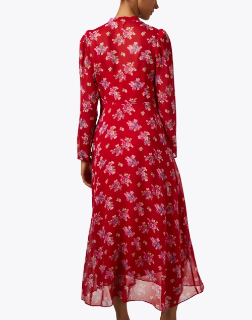 Back image - L.K. Bennett - Keira Red Floral Silk Dress