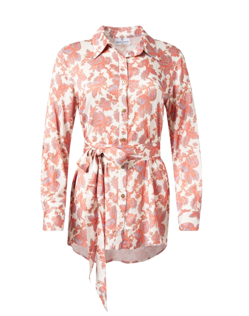 Product image - Chloe Kristyn - Erin Coral and White Belted Blouse