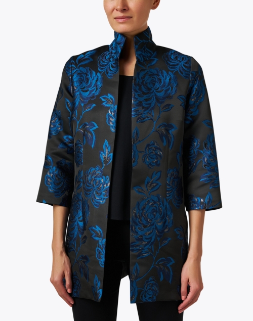 Front image - Connie Roberson - Rita Black and Blue Floral Jacket