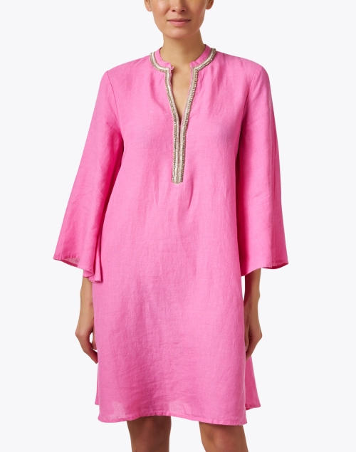 Front image - 120% Lino - Pink Linen Dress 
