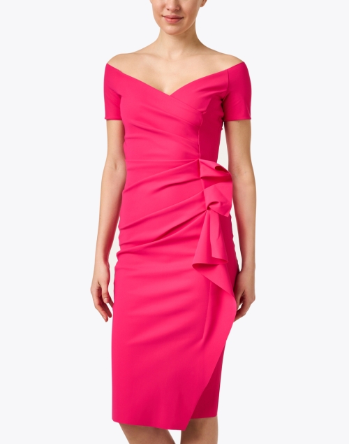 Front image - Chiara Boni La Petite Robe - Silveria Pink Off The Shoulder Dress