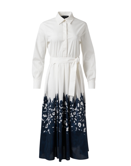 Product image - Piazza Sempione - White and Navy Print Shirt Dress