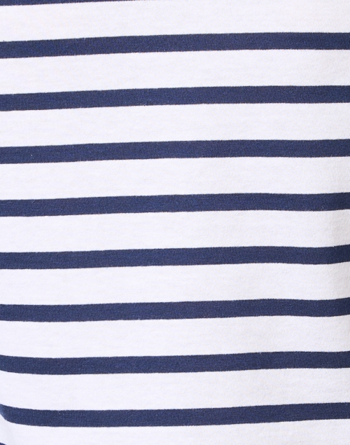 Fabric image - Saint James - Hoedic Navy Stripe V-Neck Tee