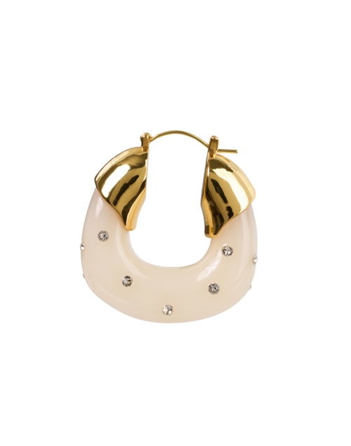 Back image - Lizzie Fortunato - Ivory Studded Hoop Earrings