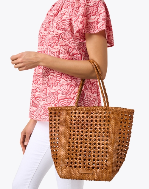 Angelo Brown Woven Leather Tote Bag