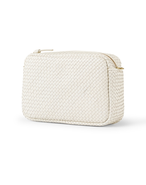 Front image - Clare V. - Marisol Cream Woven Leather Crossbody Bag 