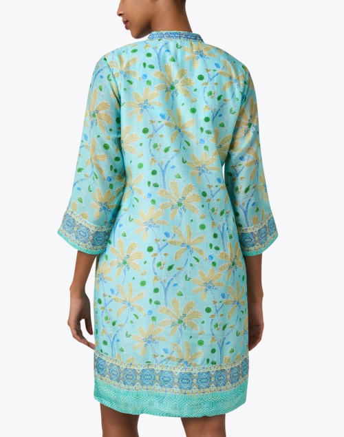 Back image - Bella Tu - Turquoise Print Tunic Dress