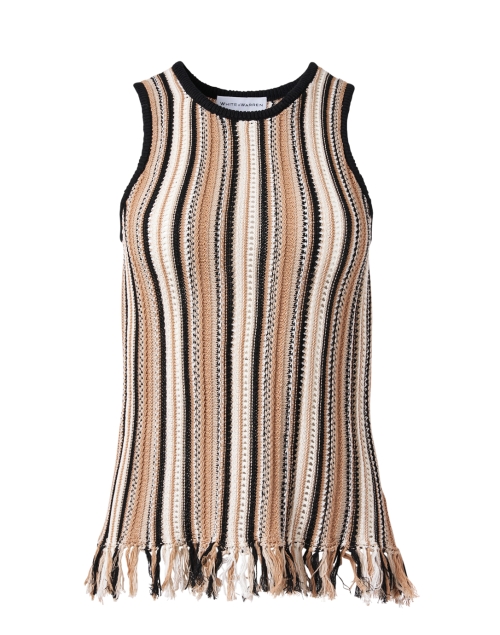 Product image - White + Warren - Neutral Striped Knit Cotton Tank
