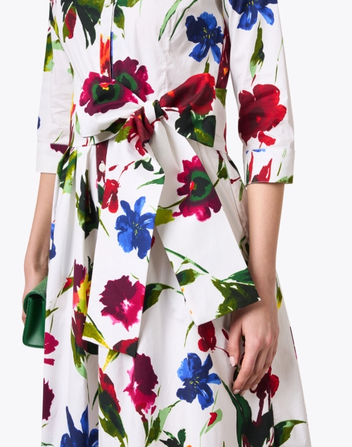 Extra_1 image - Samantha Sung - Audrey White Multi Floral Print Stretch Cotton Dress