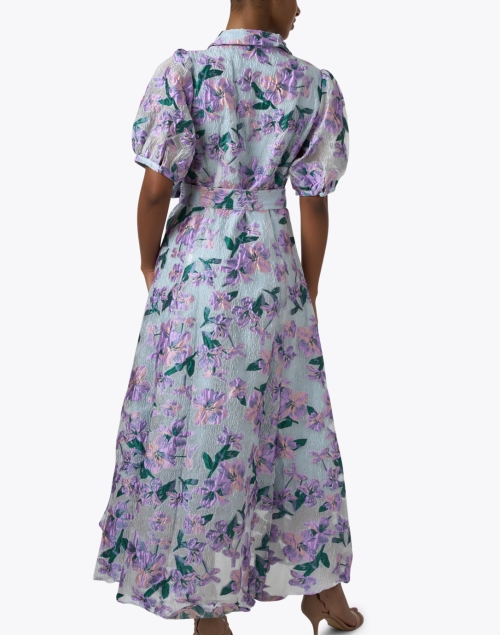 Back image - Abbey Glass - Charlotte Blue Floral Print Dress