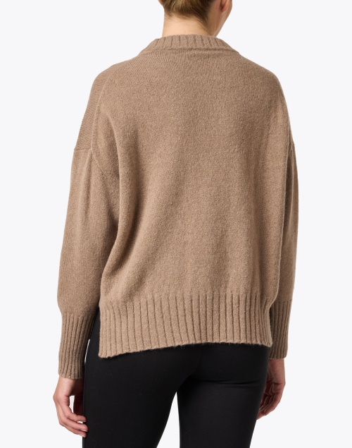 Back image - Peserico - Tan Metallic Stripe Wool Silk Sweater