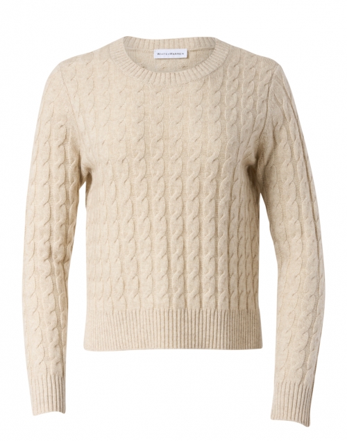 White + Warren - Sand Heather Wool Cashmere Sweater