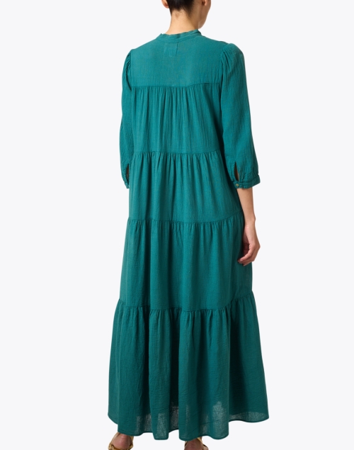 Back image - Honorine - Giselle Green Tiered Maxi Dress