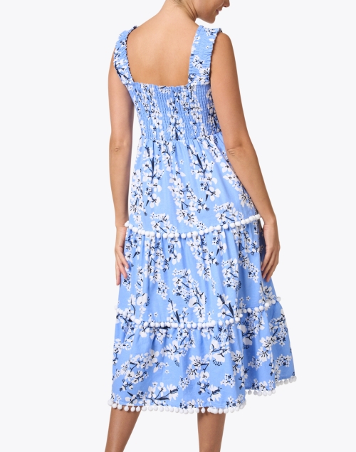 Back image - Sail to Sable - Blue and White Floral Linen Dress