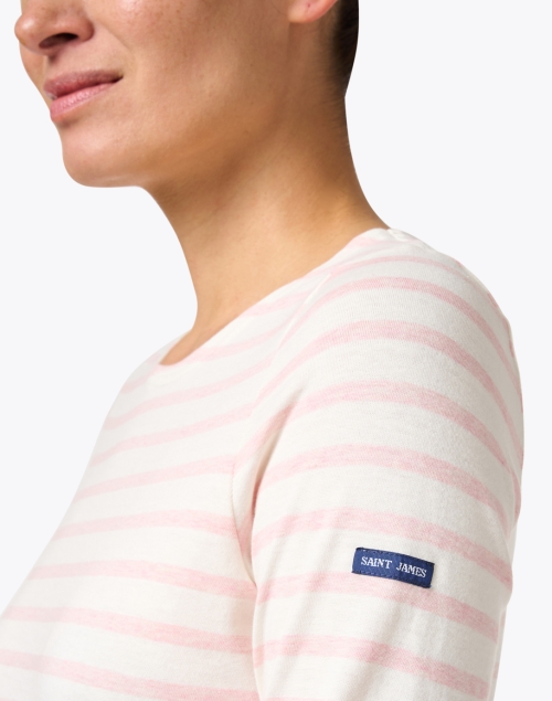 Extra_1 image - Saint James - Minquidame Ivory and Pink Striped Cotton Top