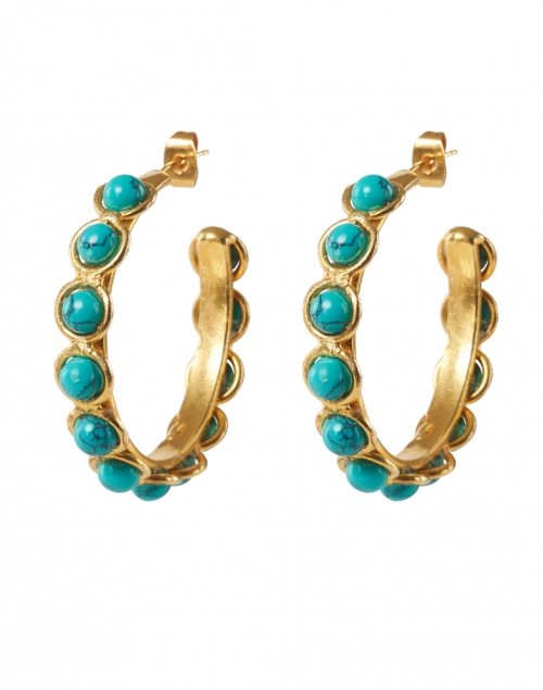 Sylvia Toledano - Mini Turquoise Stoned Hoop Earrings