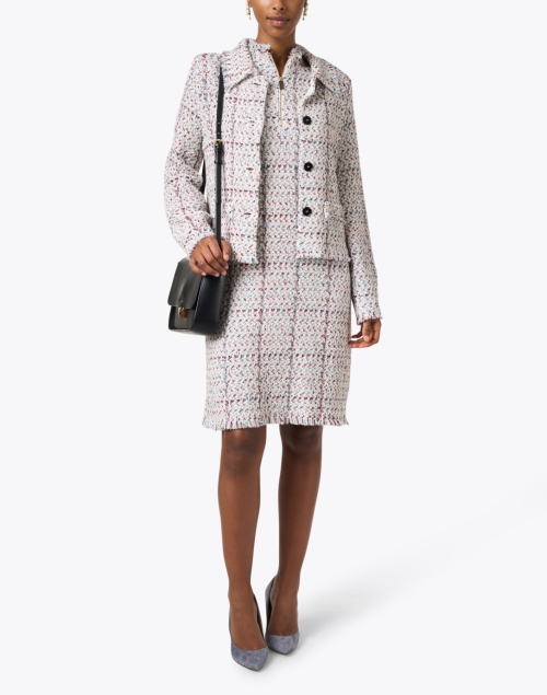 Extra_1 image - Marc Cain - White Tweed Zipper Front Dress