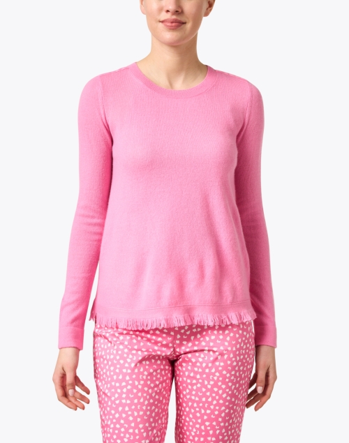 Front image - Cortland Park - Pink Cashmere Fringe Sweater