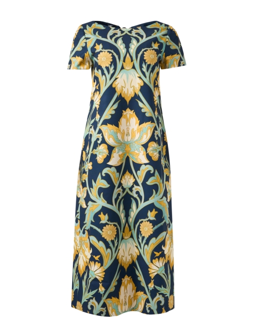 Adria Navy Print Reversible Print Dress