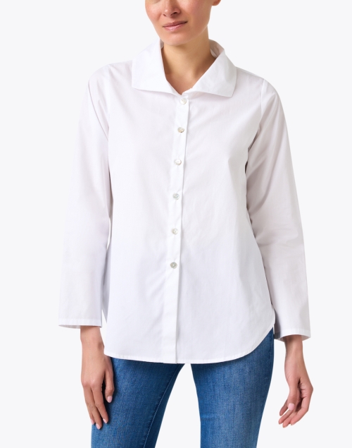 Front image - Vitamin Shirts - White Cotton Poplin Shirt