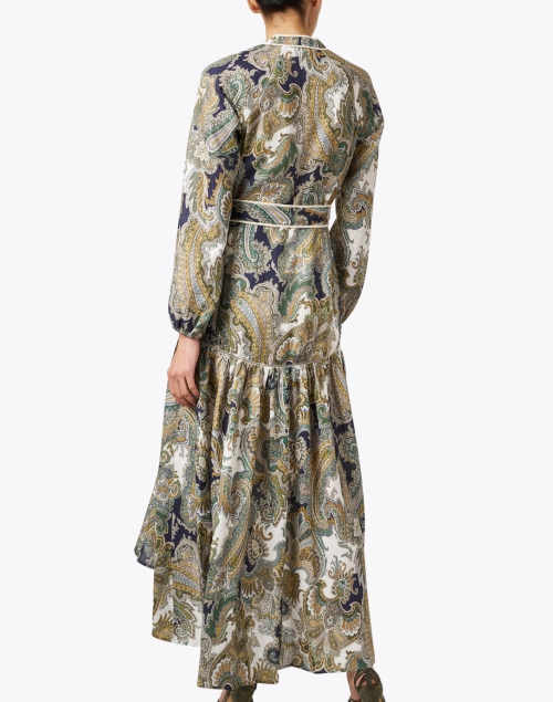 Back image - Veronica Beard - Kadar Multi Print Linen Dress