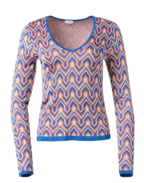 Product image - Ecru - Blue Multi Geo Intarsia Sweater