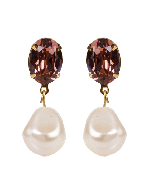Jennifer Behr Tunis Rose Crystal and Pearl Drop Earrings