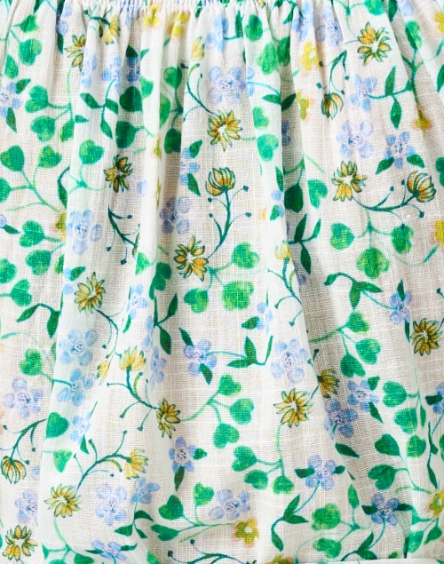 Fabric image - Soler -  Raquel Green Floral Print Linen Top