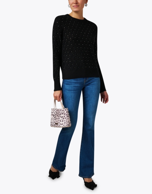 Look image - White + Warren - Black Cashmere Embellished Sweater