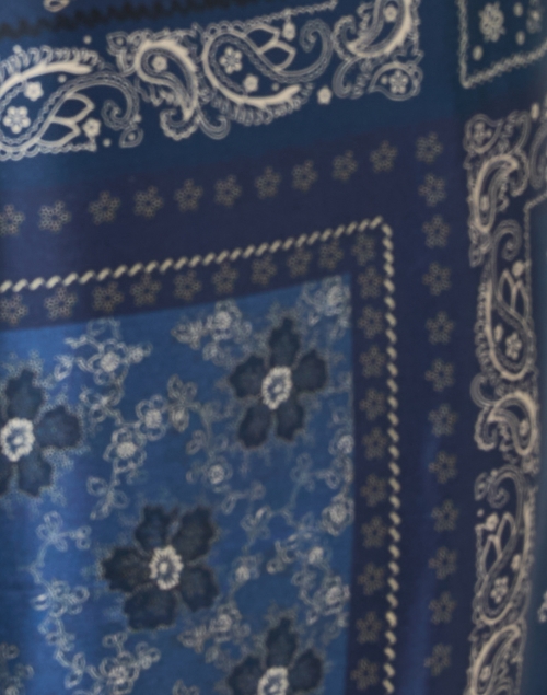 Fabric image - Weekend Max Mara - Pomez Blue Bandana Print Silk Pant