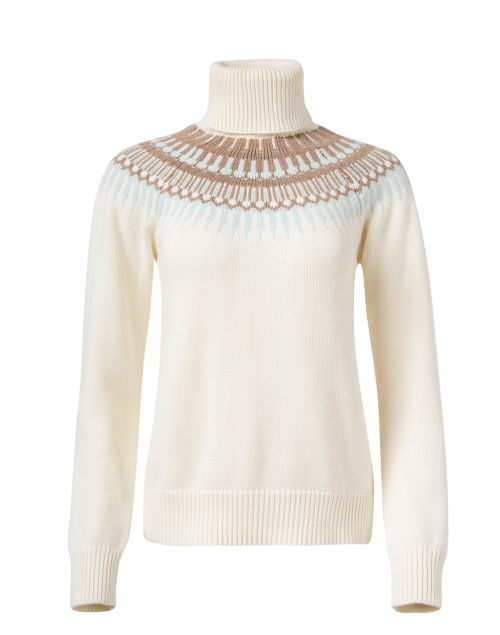 Product image - Burgess - Helsinki White Multi Print Turtleneck Sweater