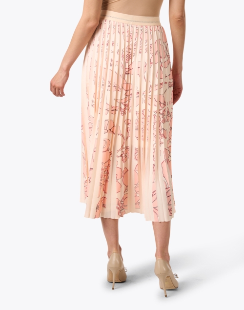 Back image - Marc Cain - Pink Floral Print Pleated Skirt