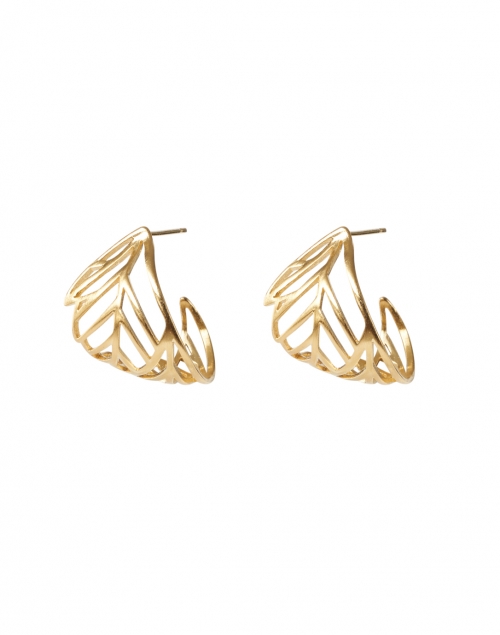 Product image - Dean Davidson - Gold Foliole Leaf Huggie Hoop Earrings