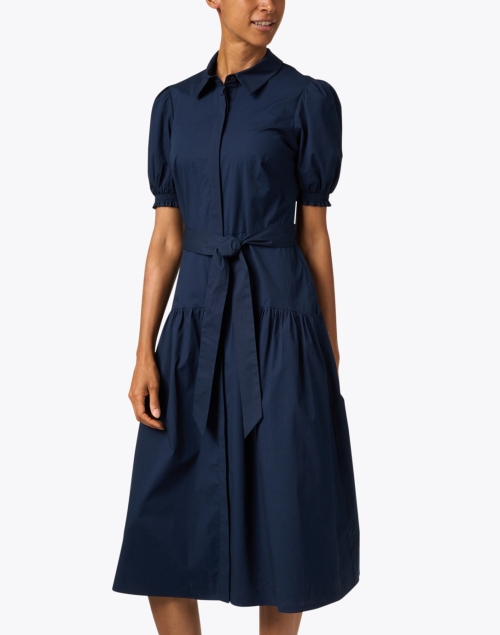 Front image - Shoshanna - Yana Navy Cotton Dress