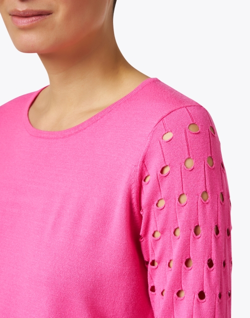 Extra_1 image - J'Envie - Pink Cutout Sleeve Top